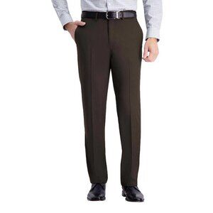 Haggar Men's Super Flex Waistband Comfort Straight Pants Brown, Size 32x32 (New)